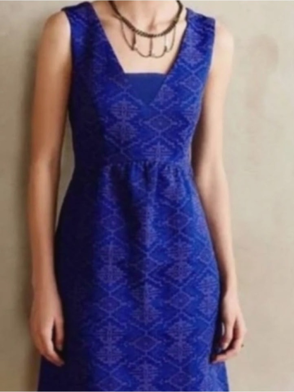 Anthropologie Mauve Averie Aztec Dress with Pockets Size 2